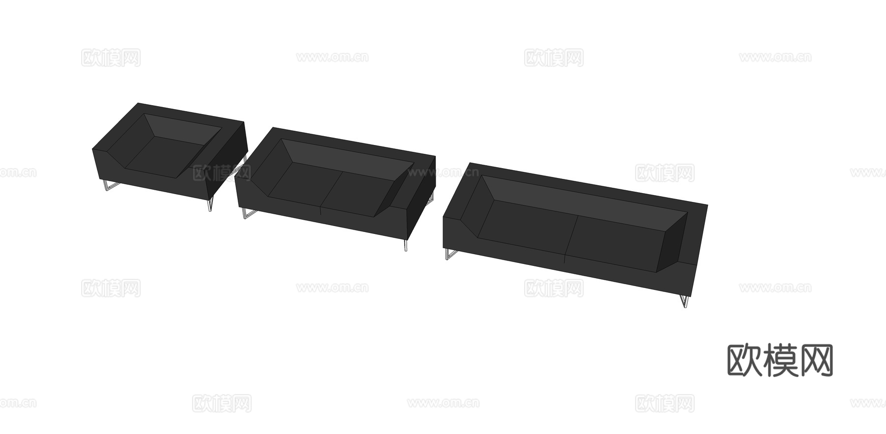 沙发 办公沙发 办公家具su模型
