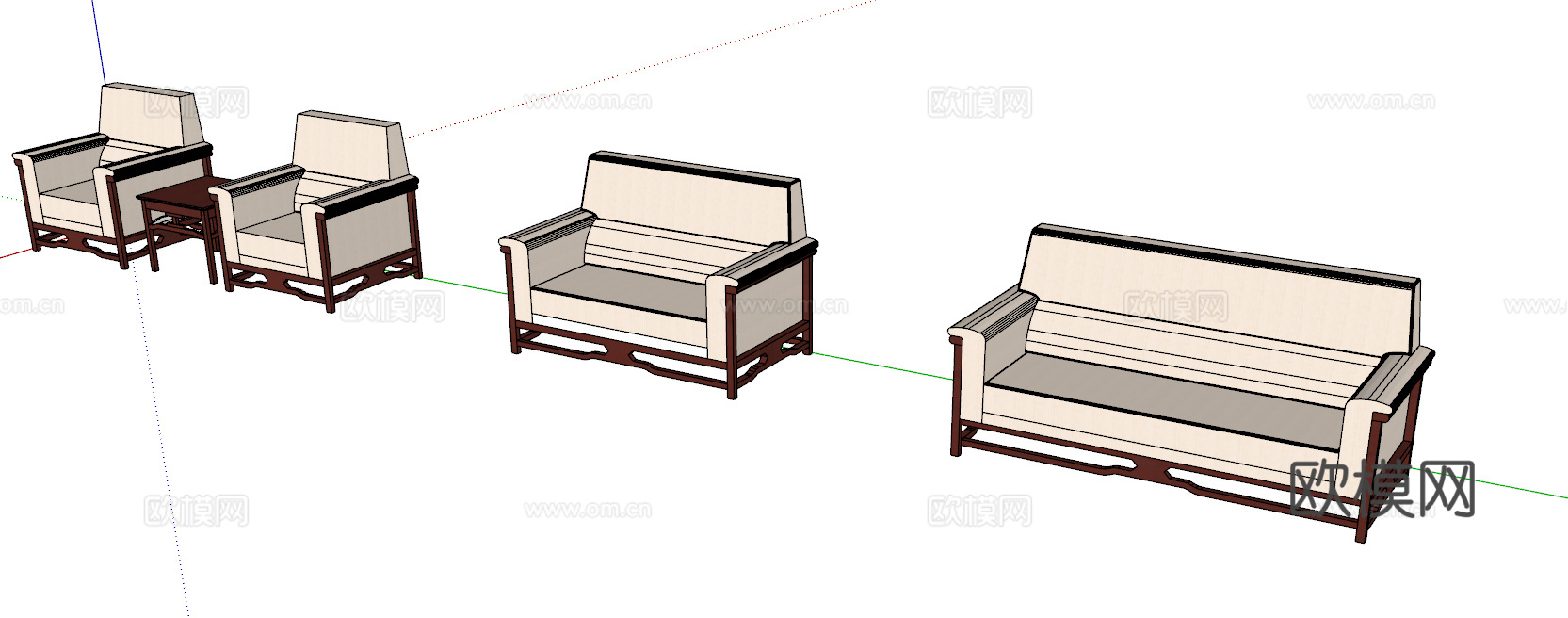 沙发 办公沙发 办公家具su模型