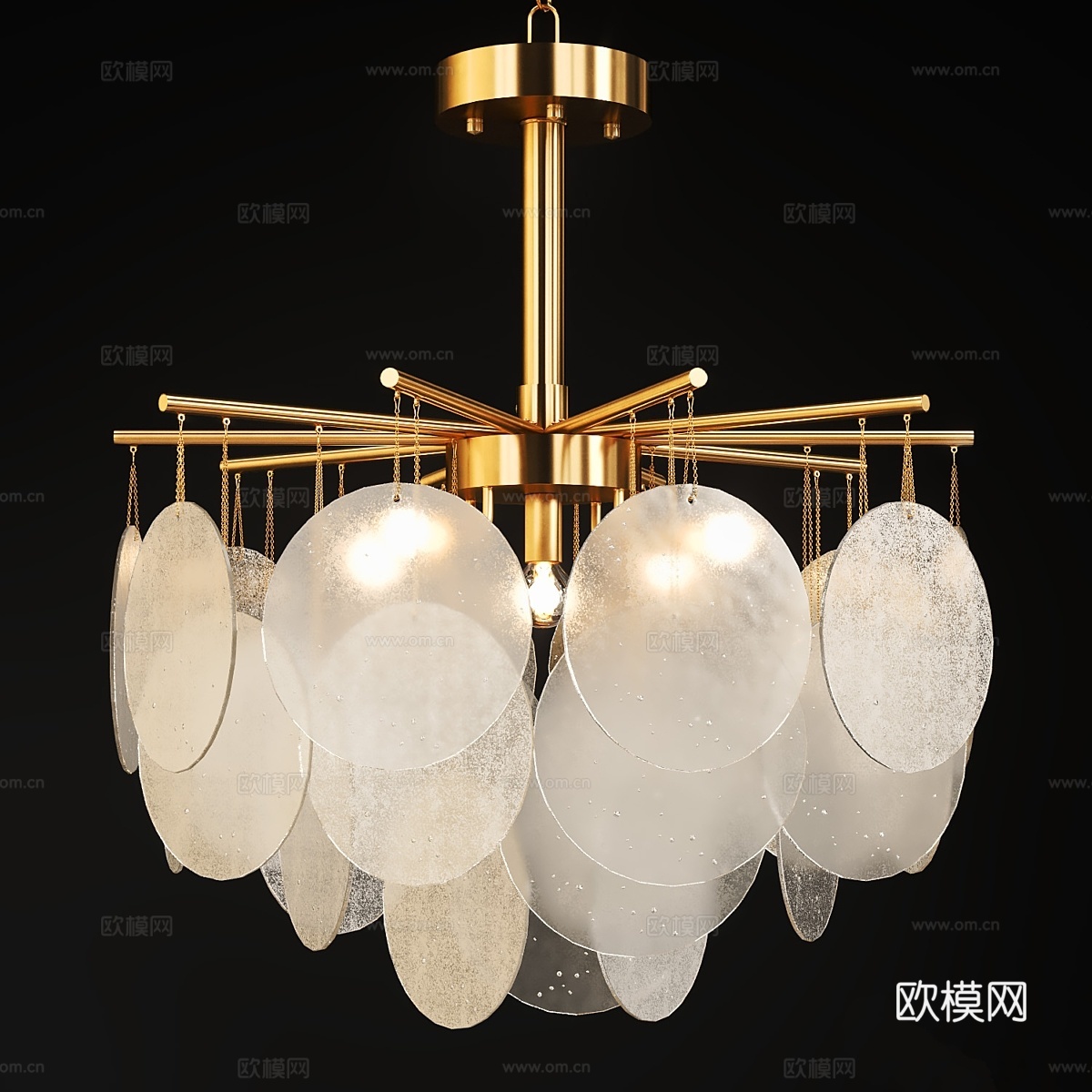 带悬挂玻璃板的吊灯 FROST B3d模型下载