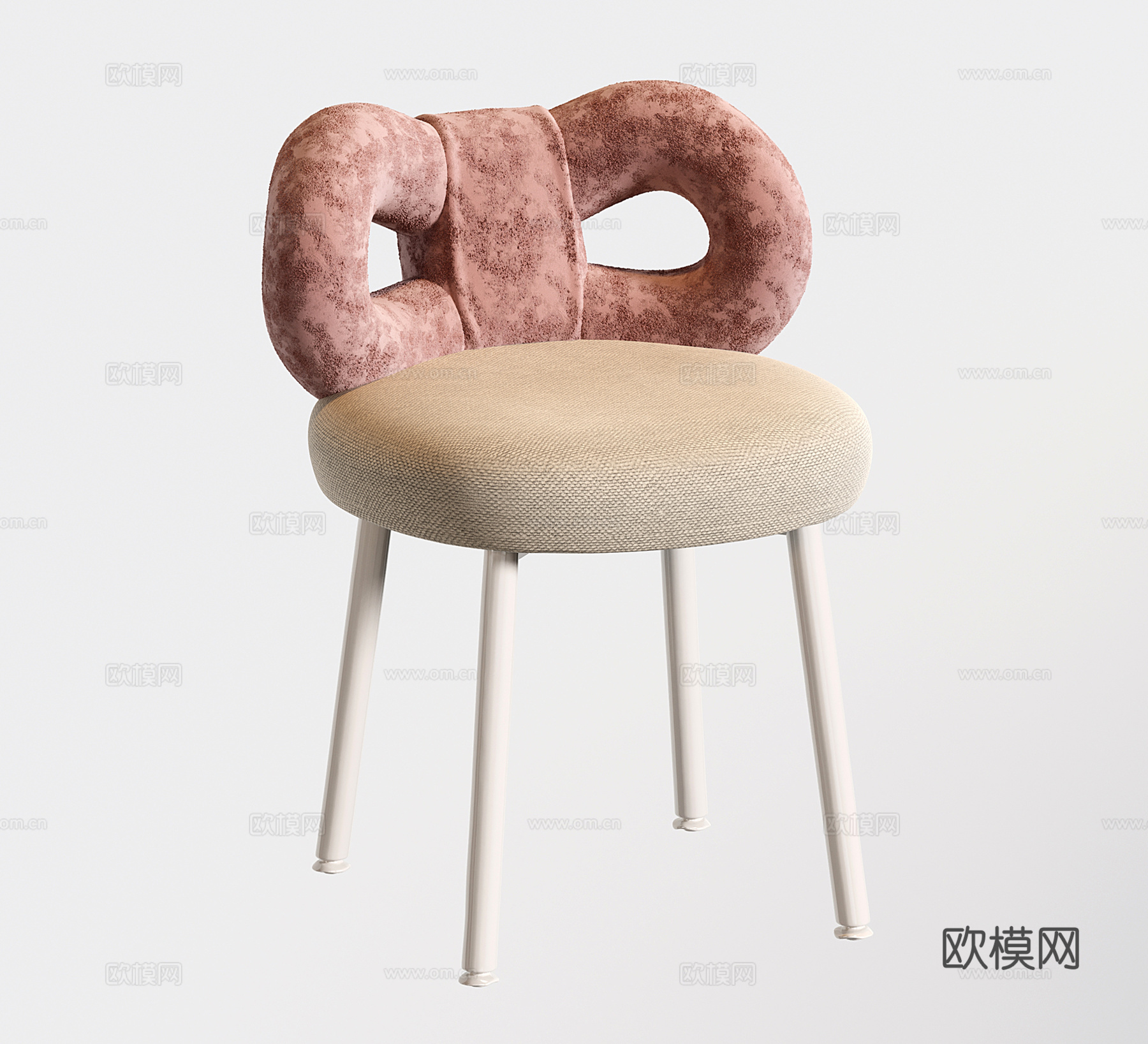 奶油风化妆椅 现代梳妆椅 沙发椅 化妆凳su模型