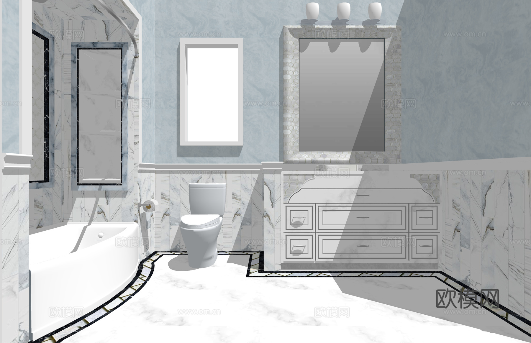 卫浴 厕所 淋浴头 家装 浴缸 卫生间 公寓 淋浴su模型