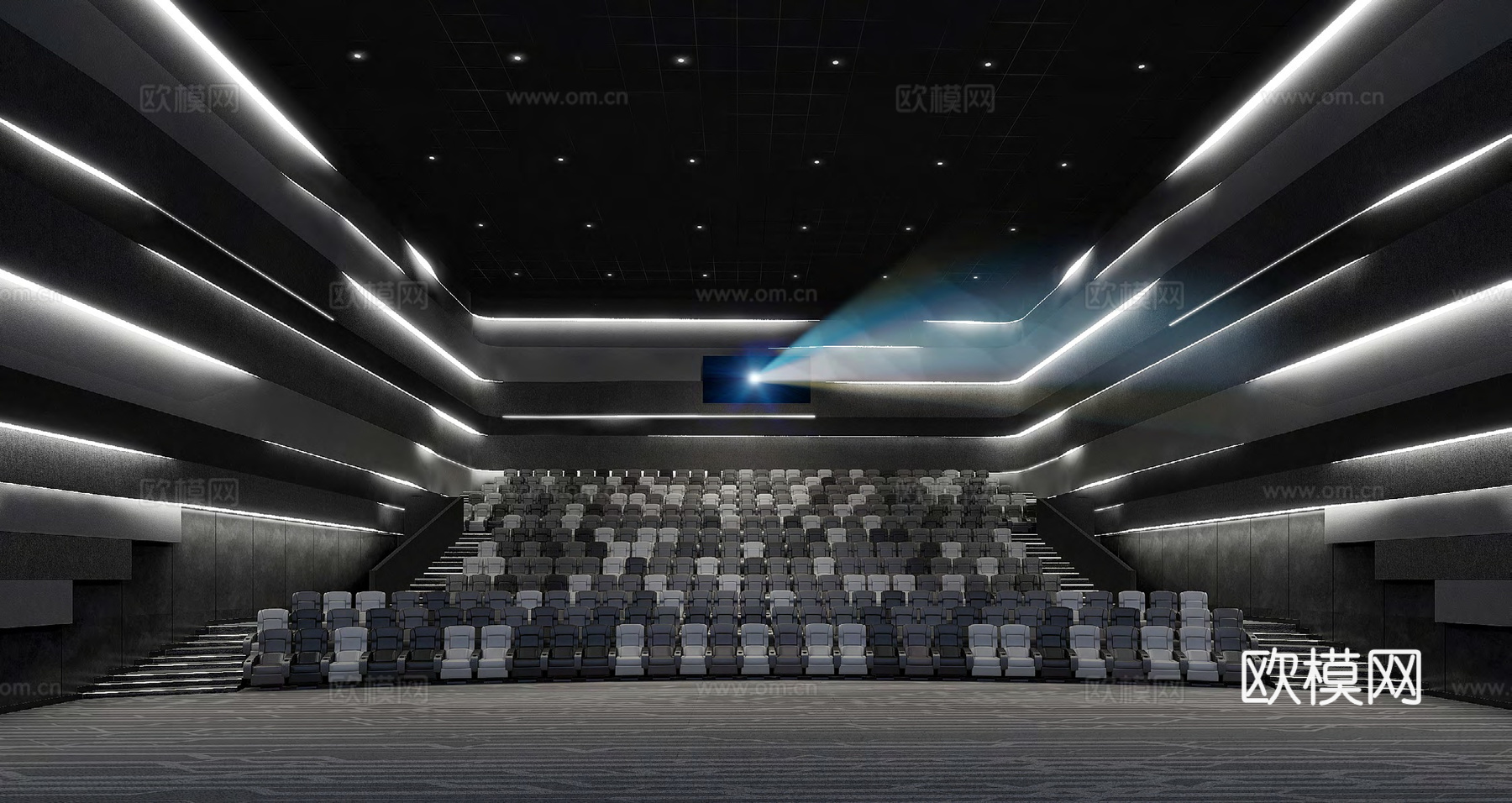 电影院 最新全套施工图 效果图合集cad施工图