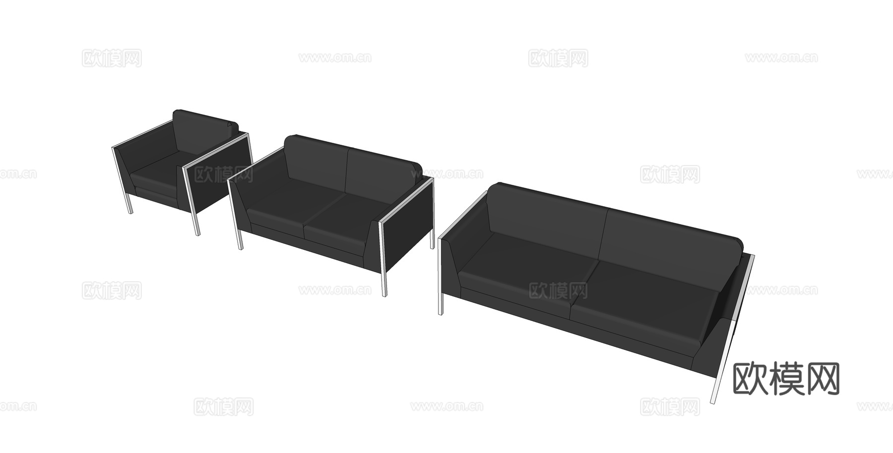 沙发 办公沙发 办公家具su模型