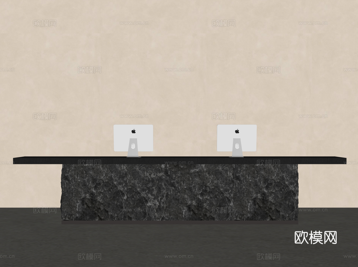 中古风前台su模型