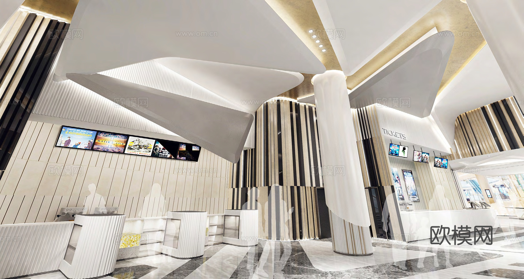 电影院 最新全套施工图 效果图合集cad施工图