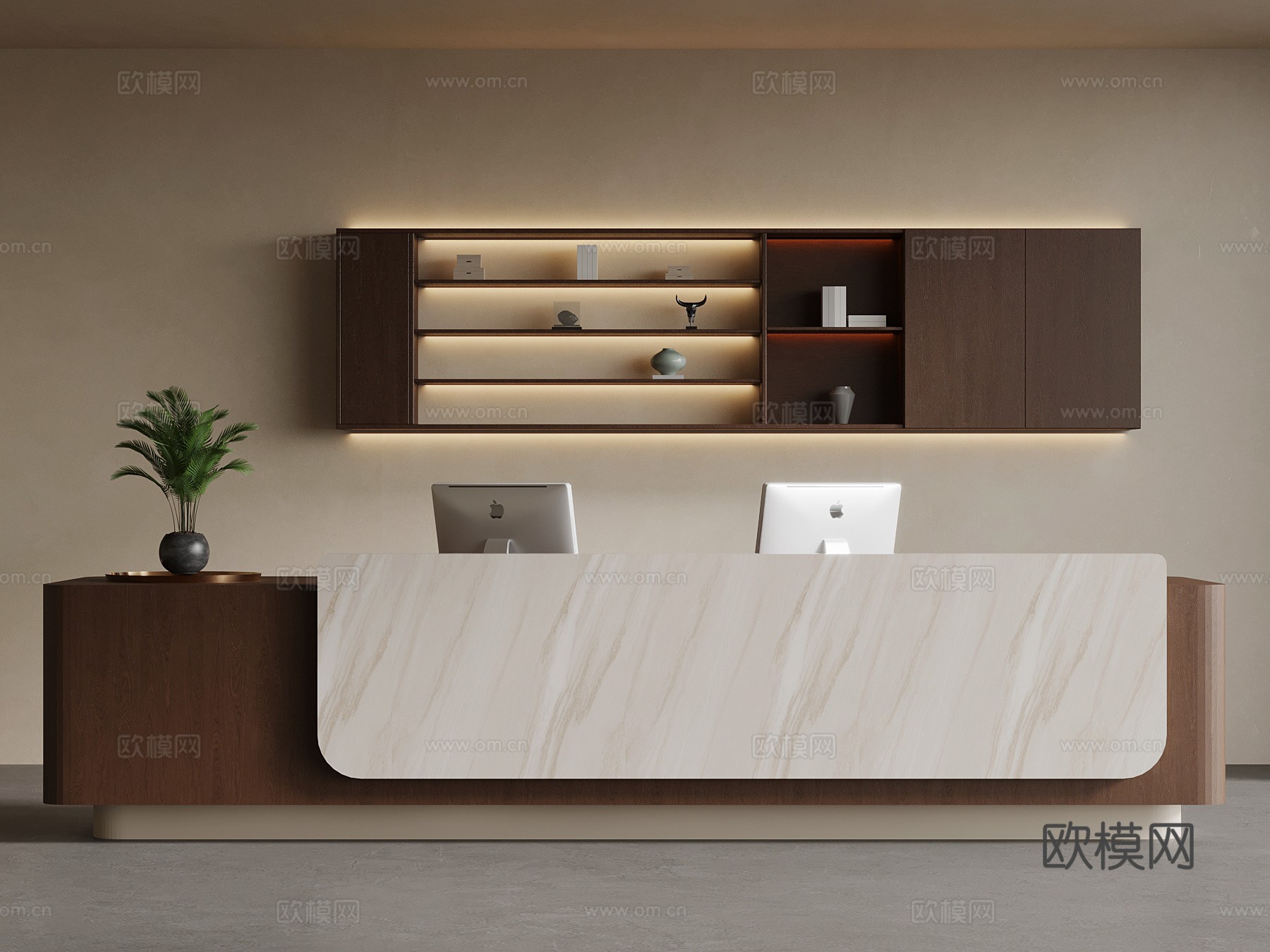 中古风前台su模型