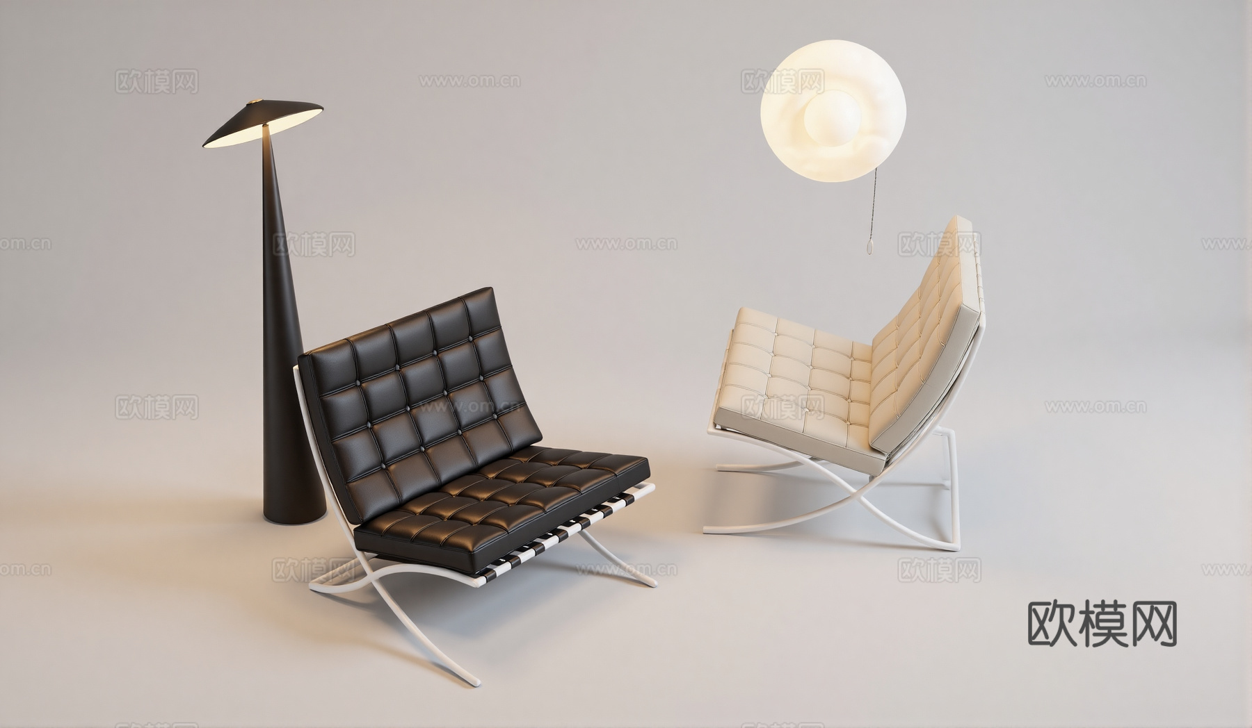 现代休闲椅办公椅su模型