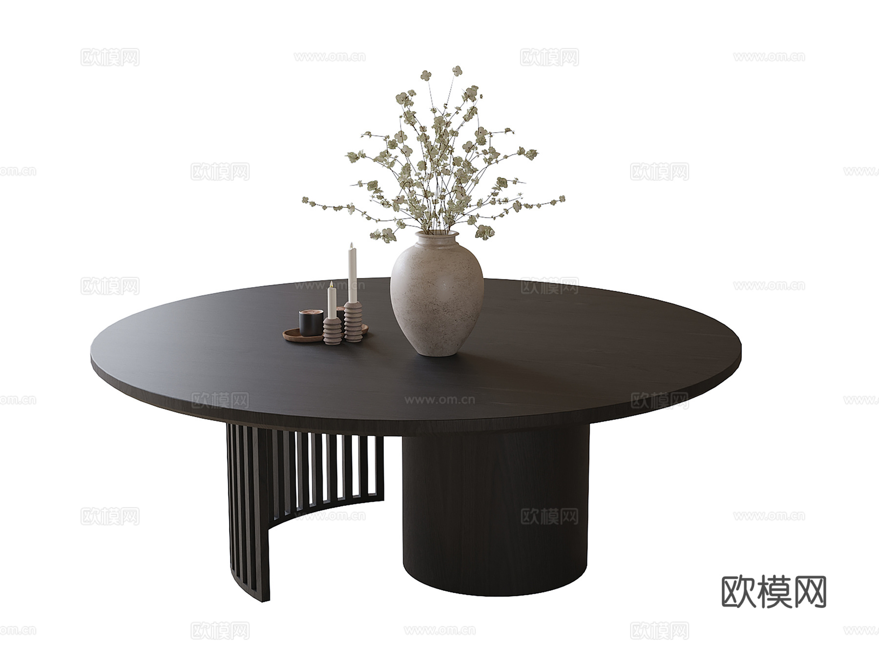 现代圆形茶几su模型