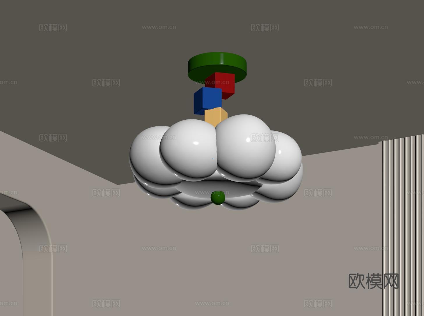 包豪斯吸顶灯 泡泡吸顶灯 多巴胺吸顶灯 孟菲斯吸顶灯 儿童吸su模型