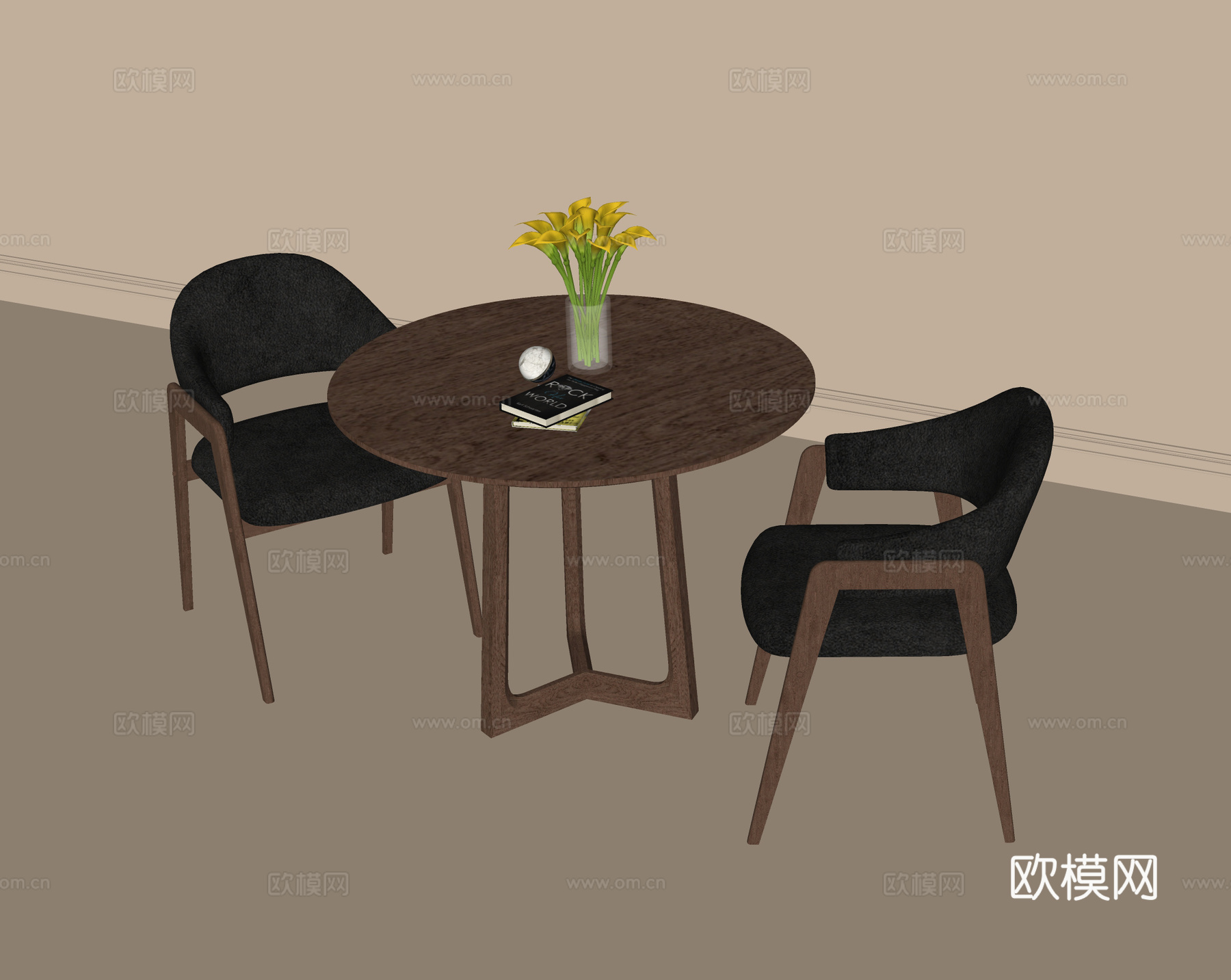 现代休闲桌椅 洽谈桌椅 咖啡桌椅su模型