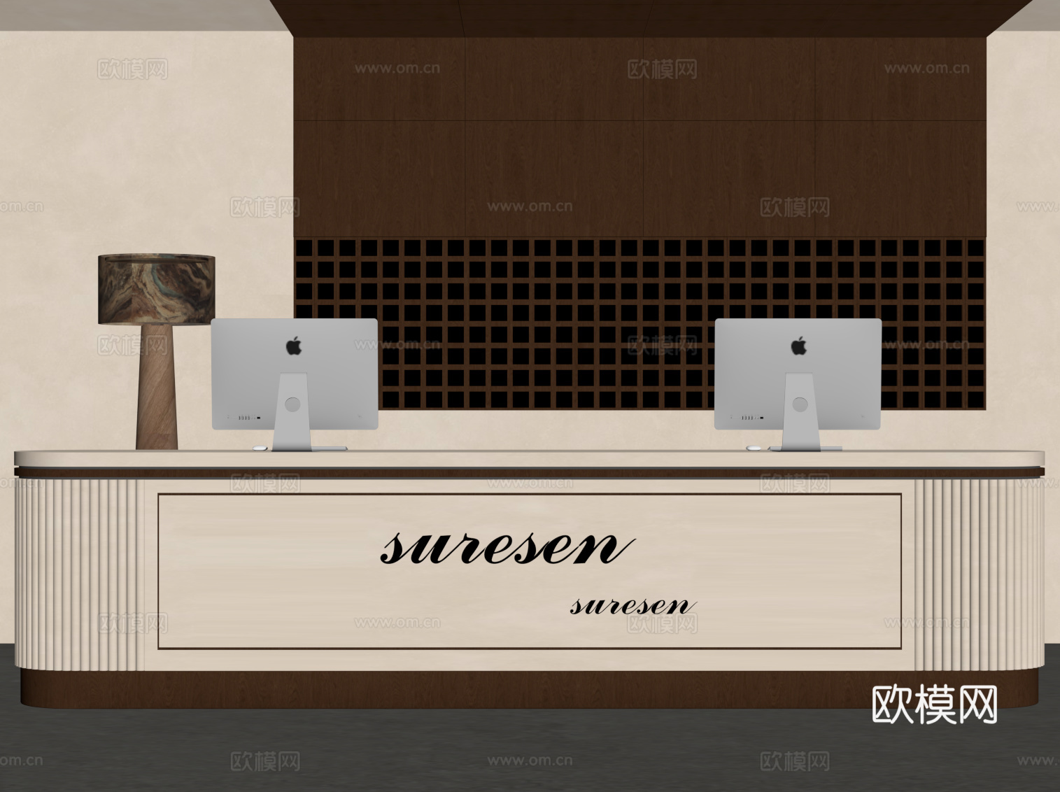 中古风前台su模型