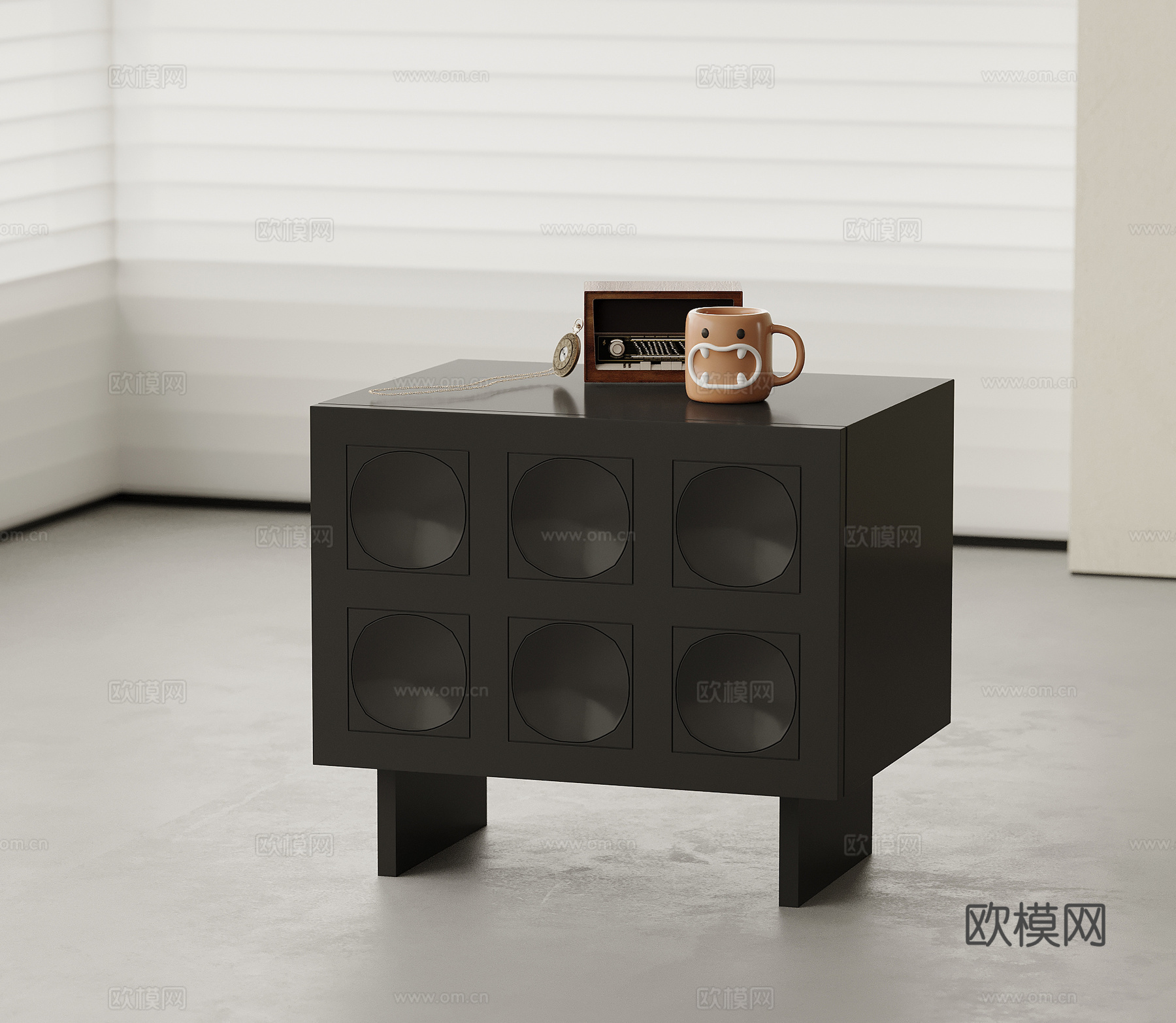 法式复古风床头柜su模型