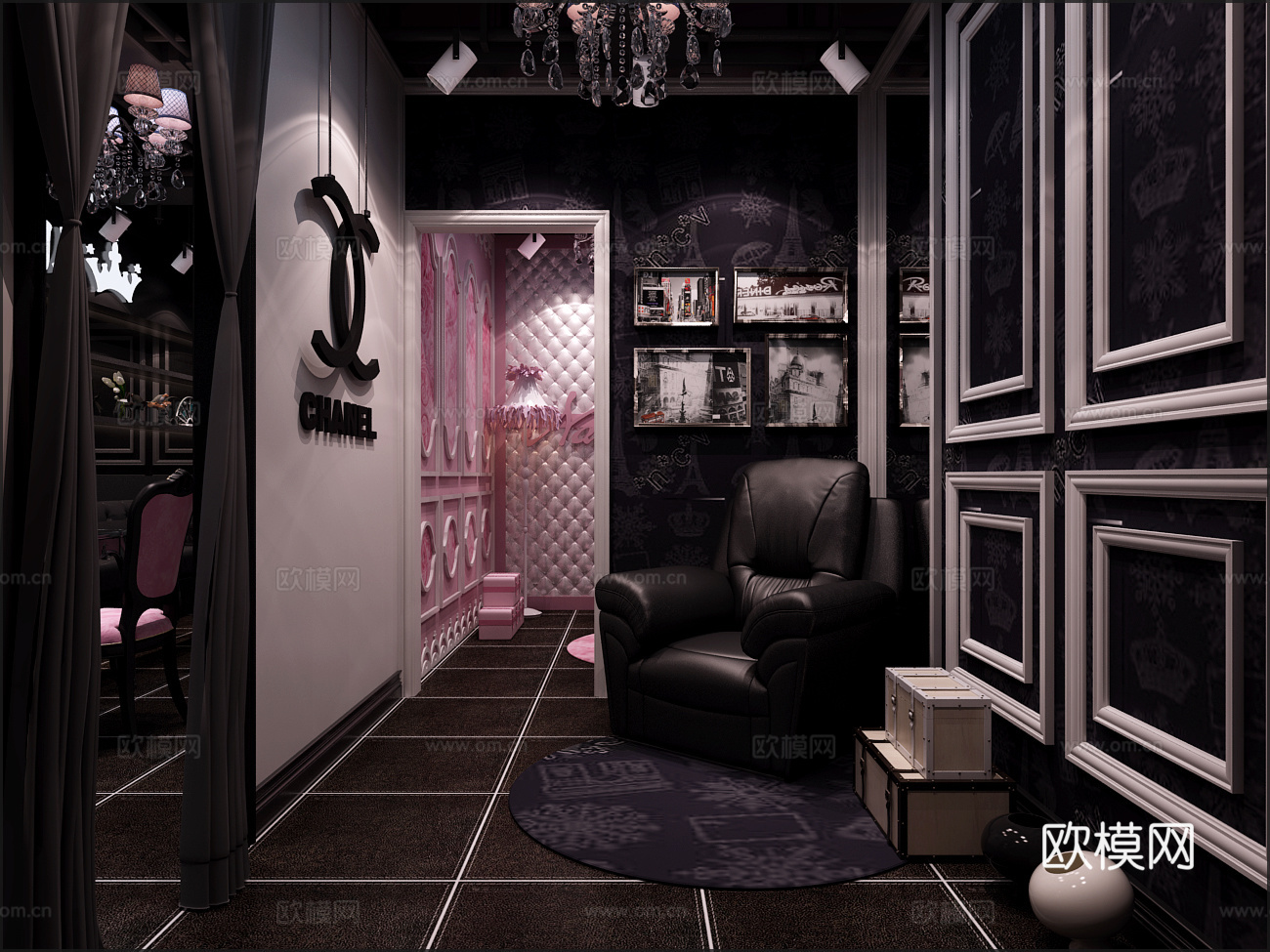 美容美甲休闲包间3d模型下载（渲染图2）