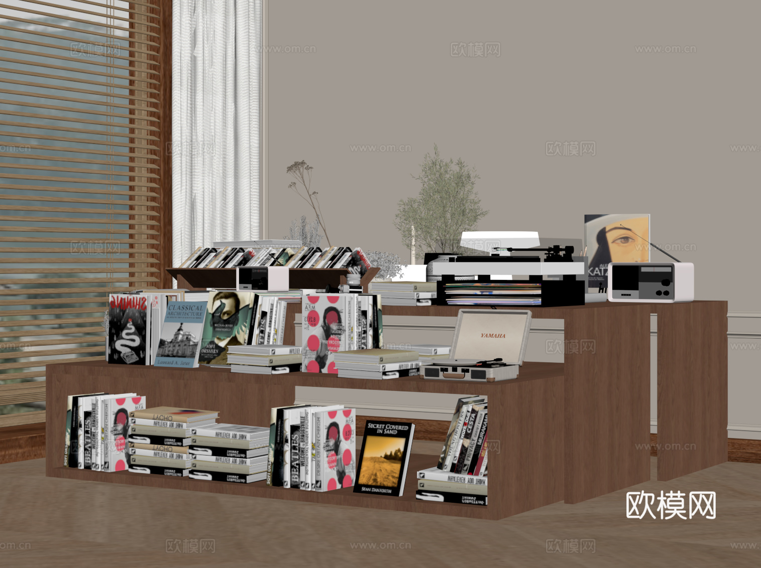 现代书架su模型