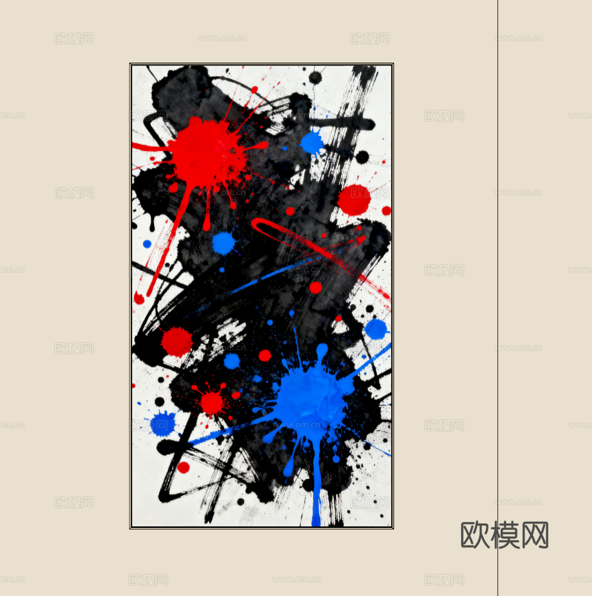 现代抽象装饰画su模型