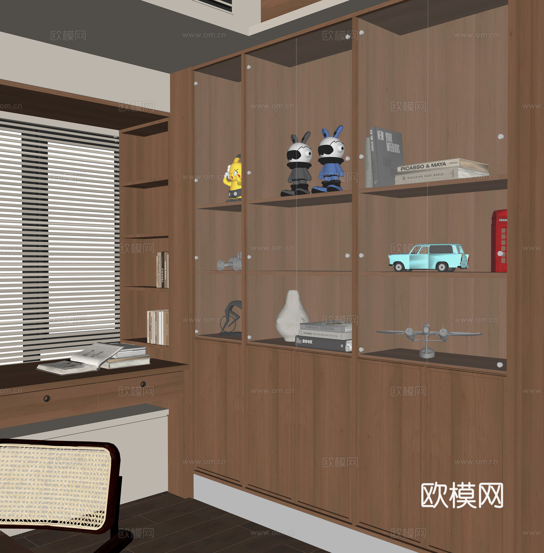 现代装饰柜su模型