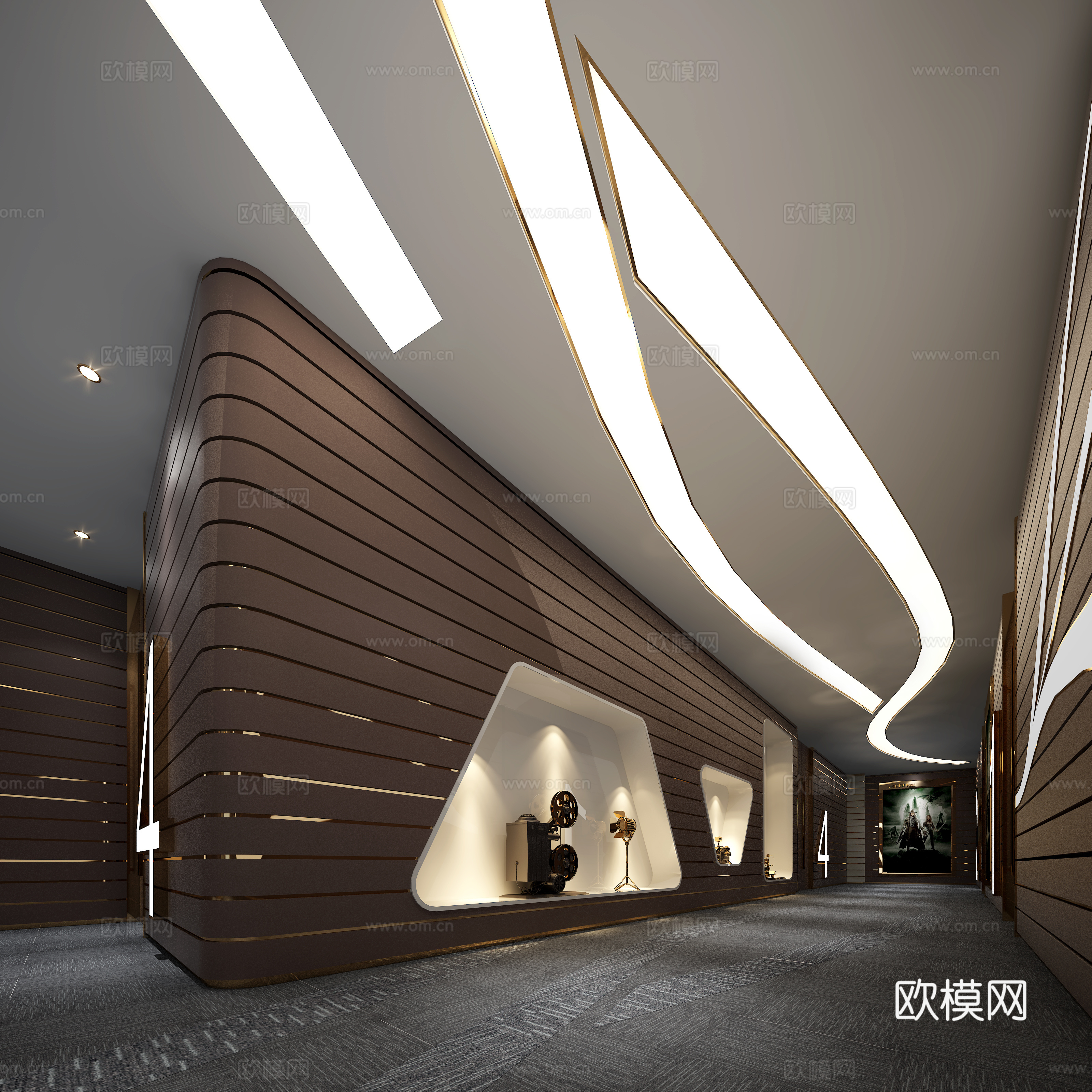 电影院 最新全套施工图 效果图合集cad施工图