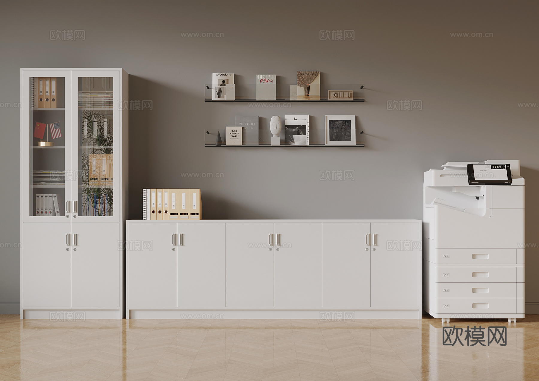 现代办公柜su模型