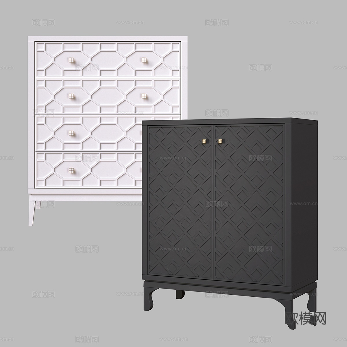 丹通家居 奥斯汀储物柜3d模型下载