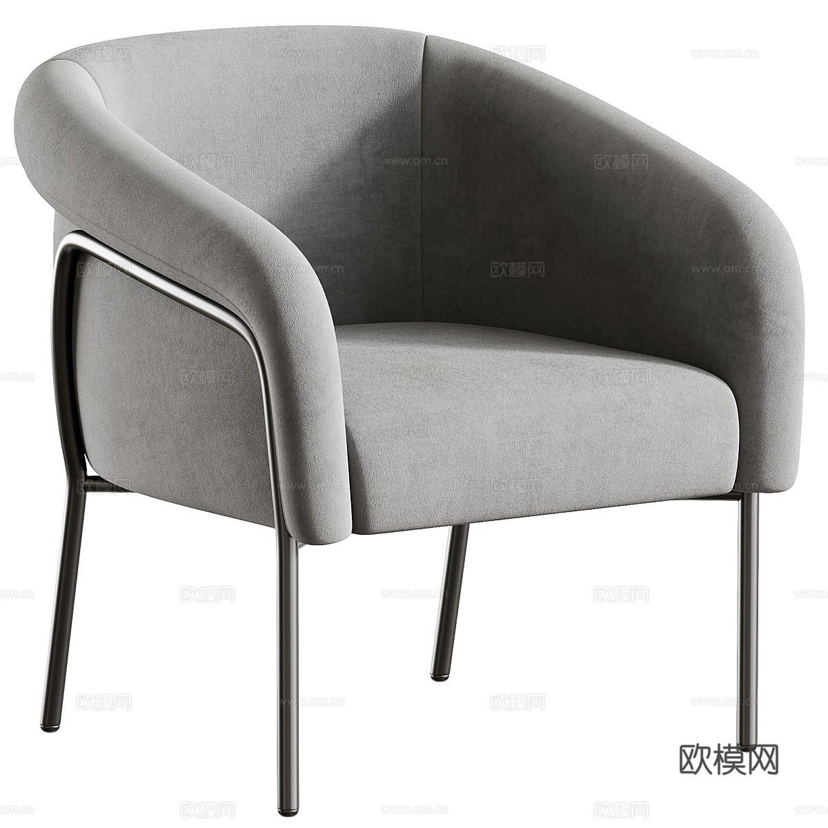 现代意式 Kensol 布艺扶手椅3d模型下载（渲染图3）