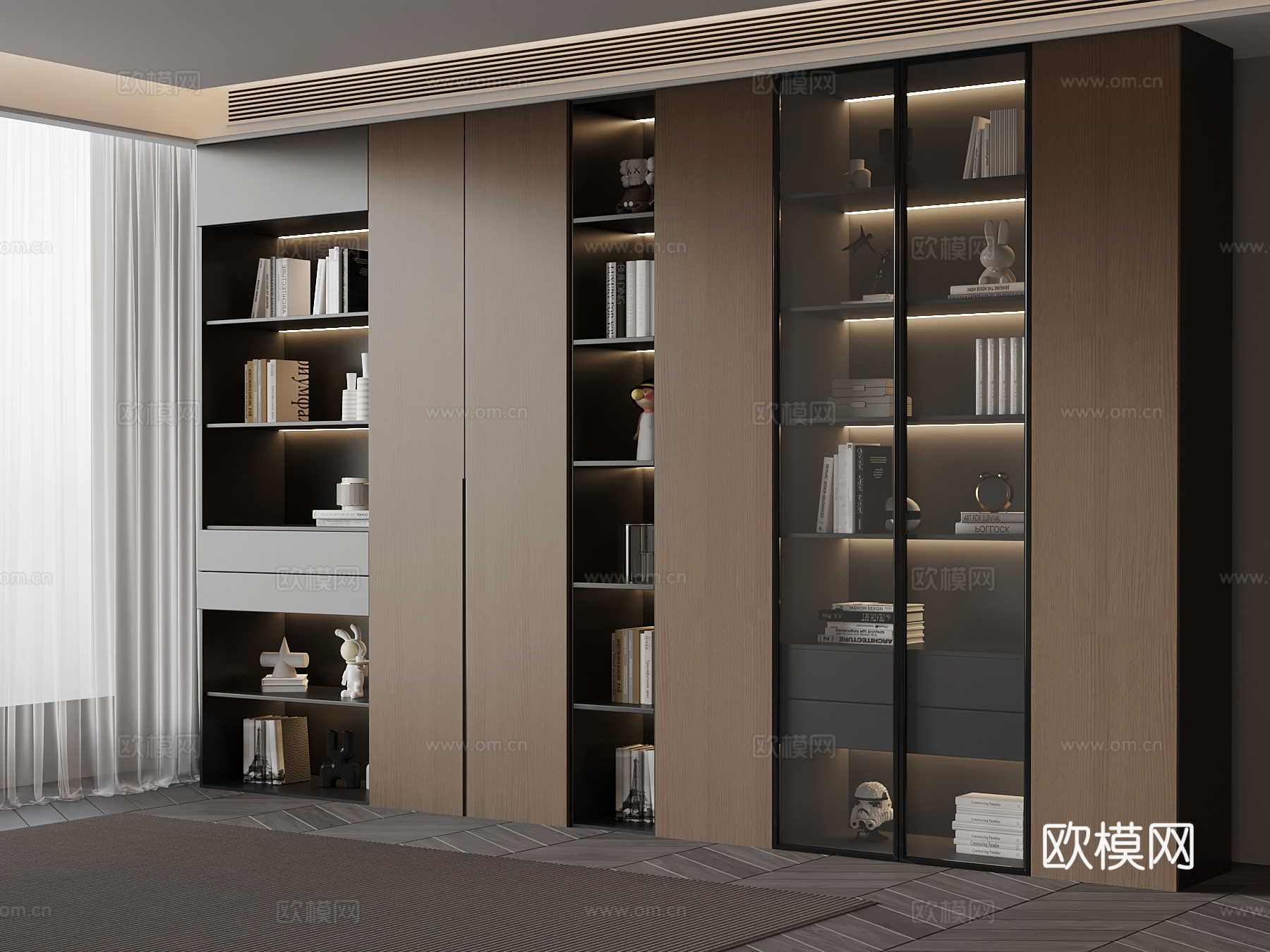 意式书柜su模型
