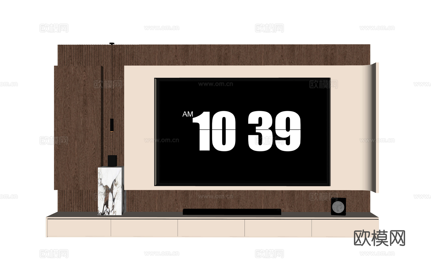 现代电视墙 电视背景墙su模型