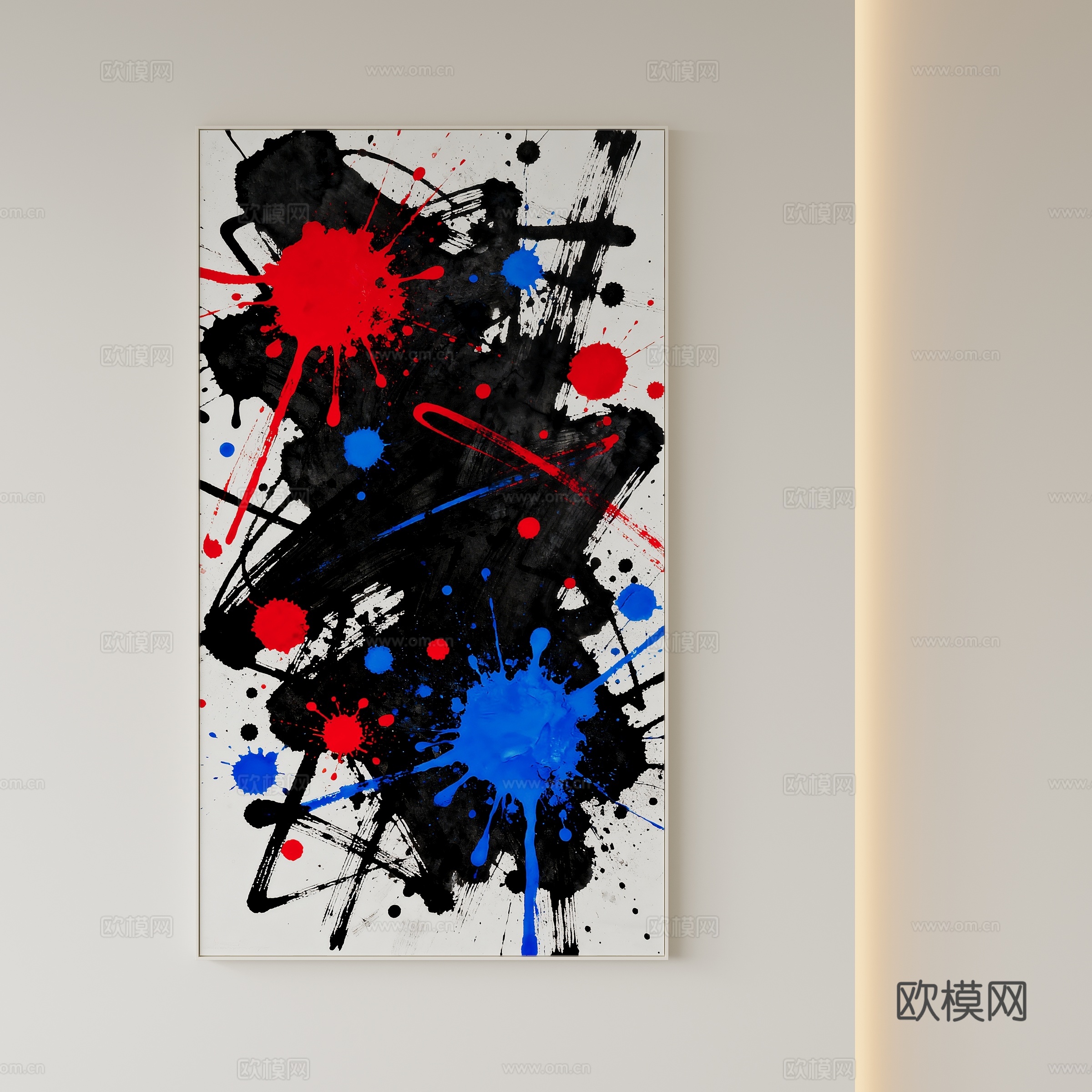 现代抽象装饰画su模型