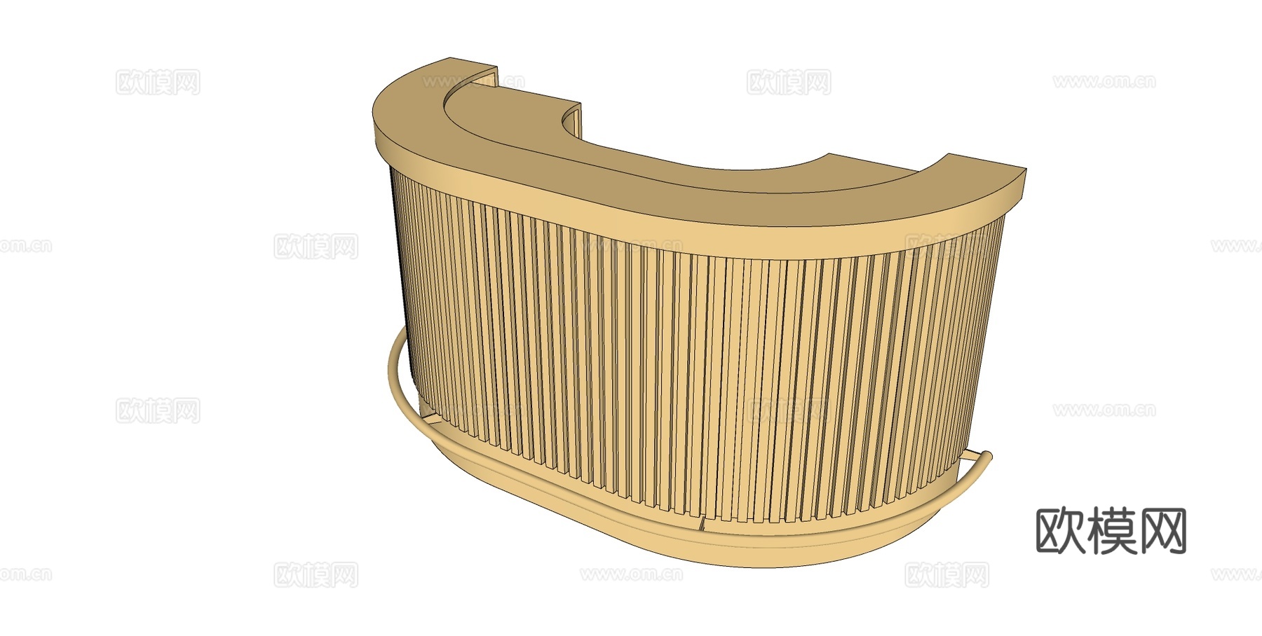 现代前台 接待台su模型