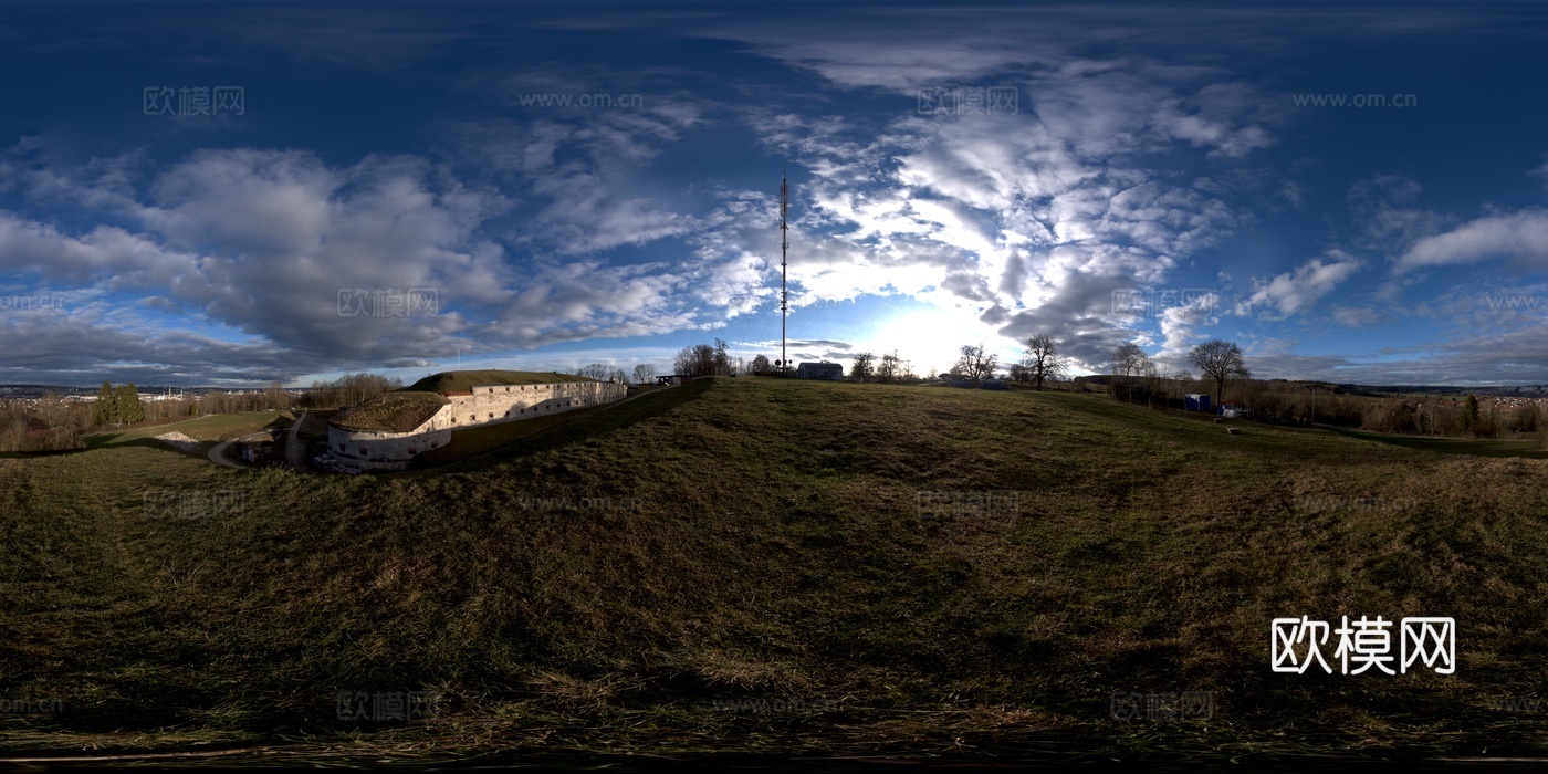 户外乡村田园草地天空