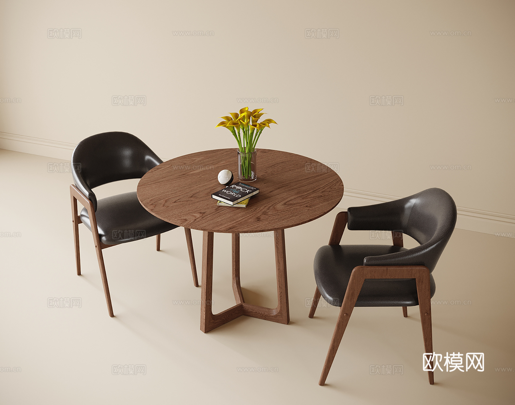 现代休闲桌椅 洽谈桌椅 咖啡桌椅su模型