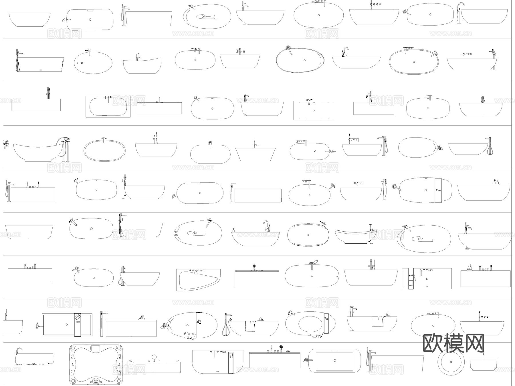 2026年最新浴缸亚克力浴缸嵌入式浴缸CAD图库cad施工图cad施工图