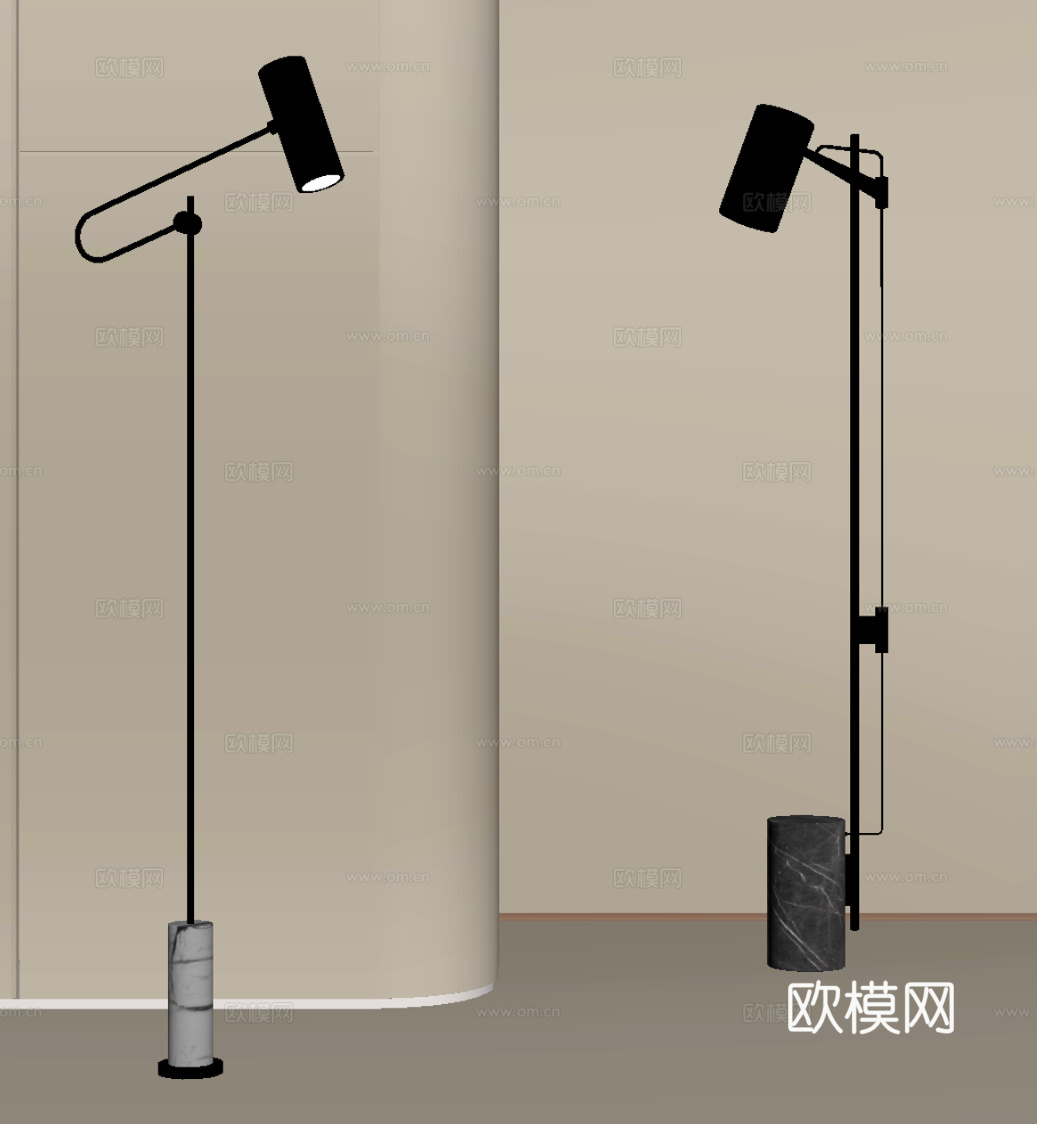 现代落地灯su模型