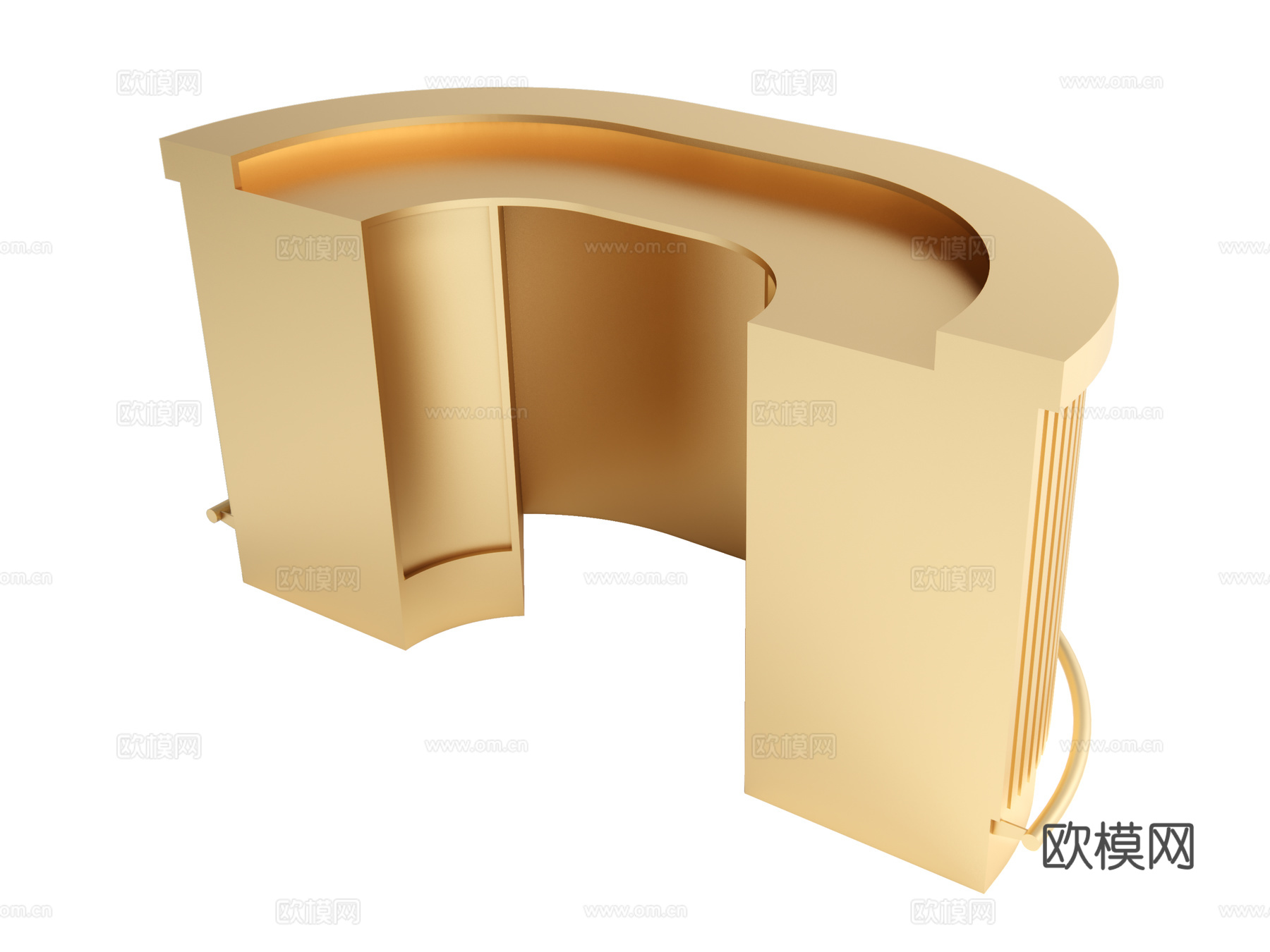 现代前台 接待台su模型