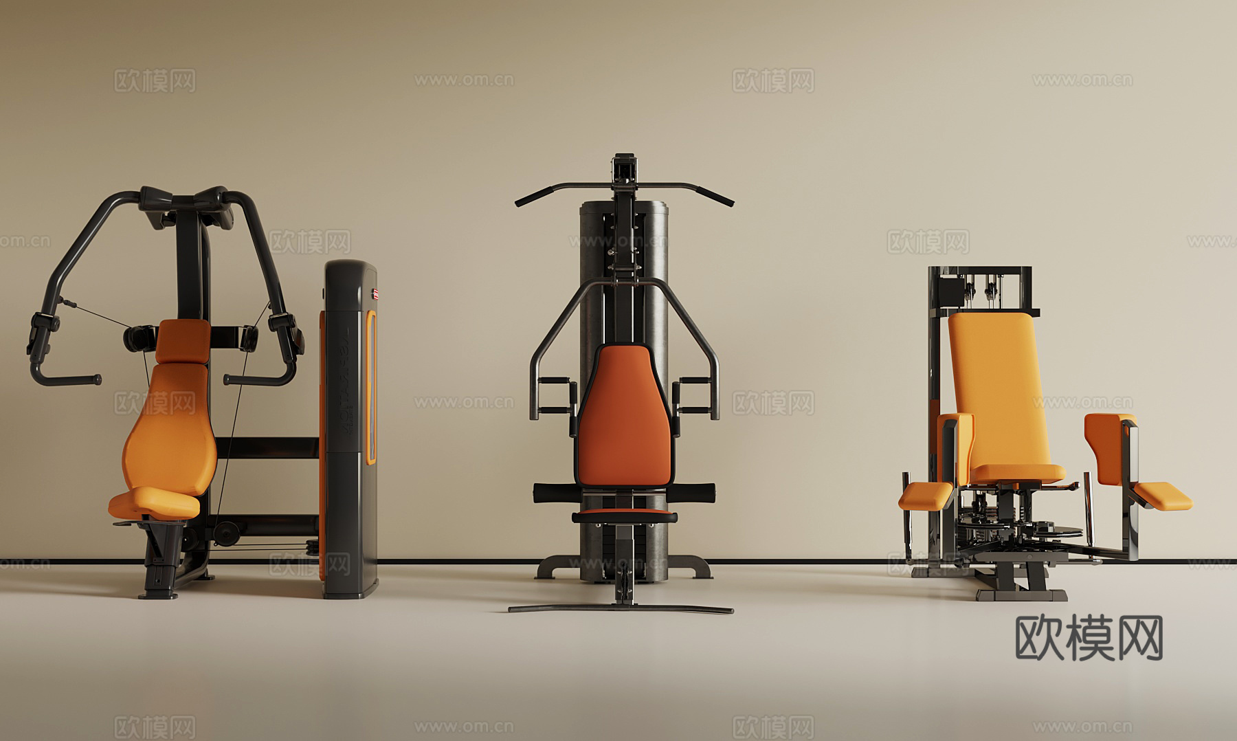 现代健身器材su模型
