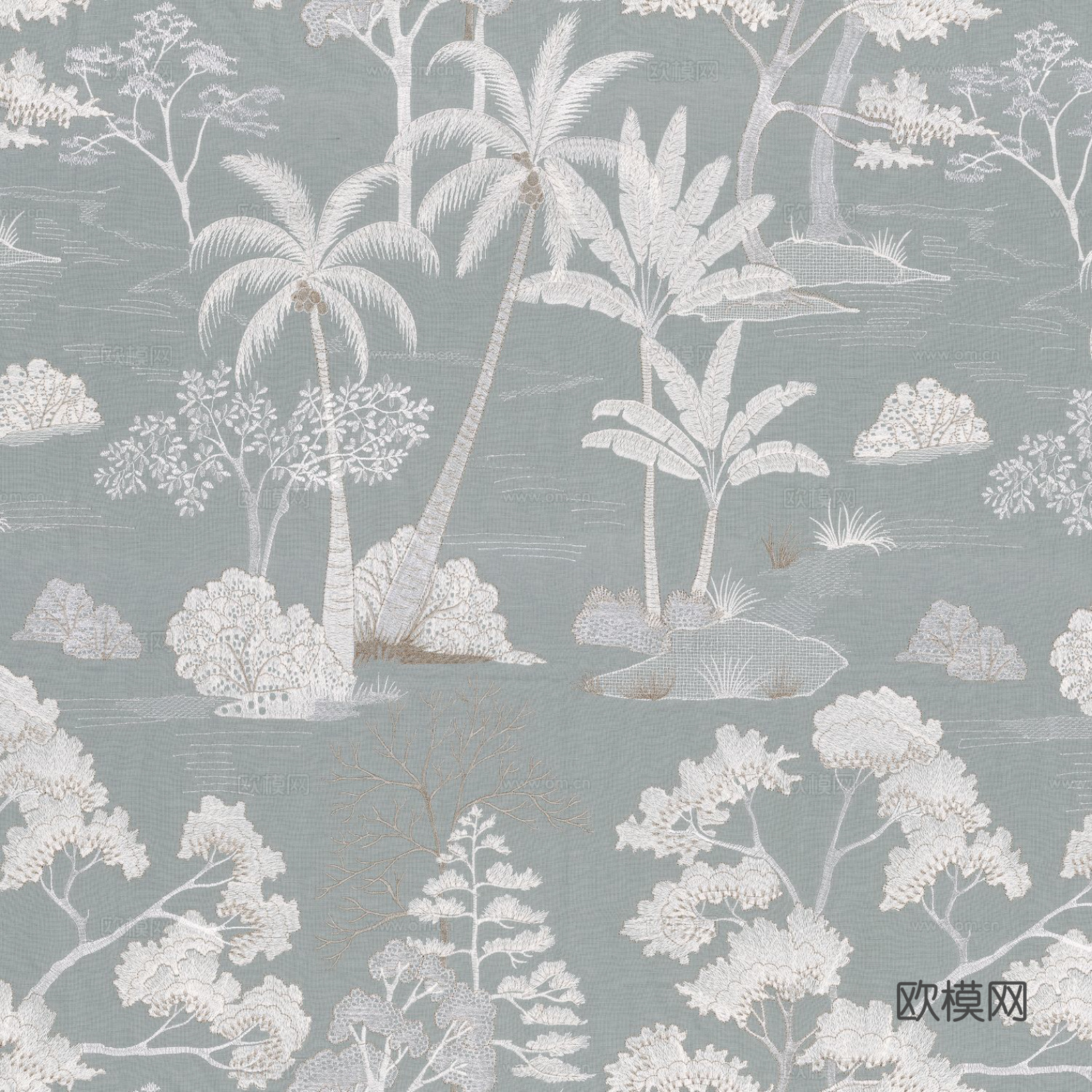 现代花纹布纹_树木花纹_壁布贴图