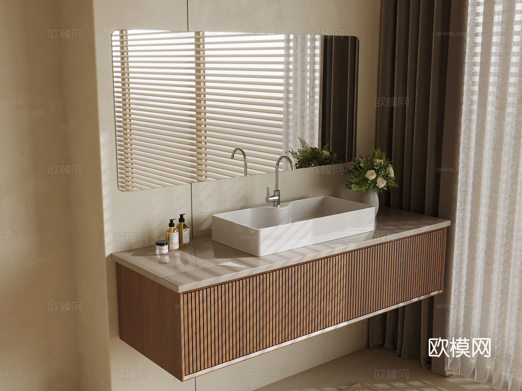 中古风洗手台su模型