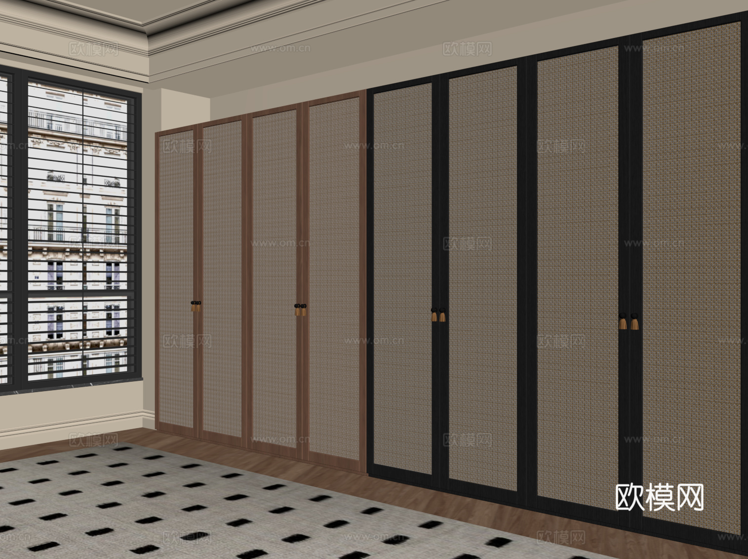 中古风衣柜su模型