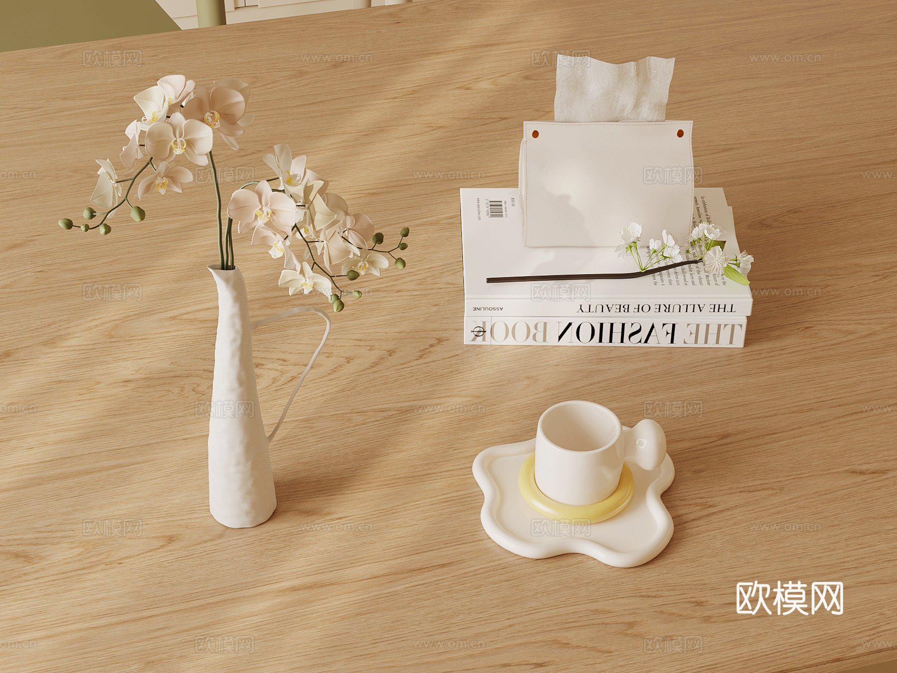 现代奶油风摆件 饰品摆件组合 花瓶 杯子su模型