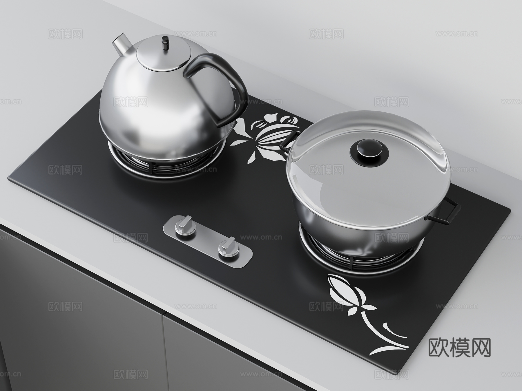 现代灶具 燃气灶 煤气灶su模型