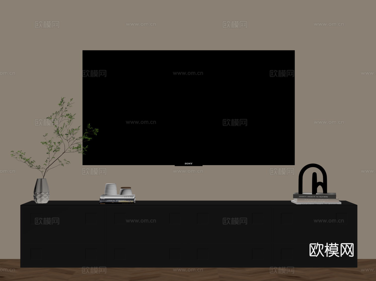 法式复古电视柜su模型