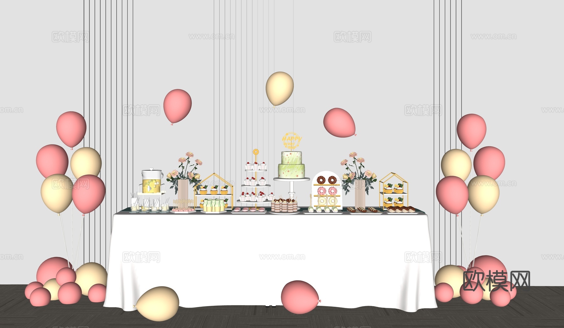 活动美陈茶歇区su模型