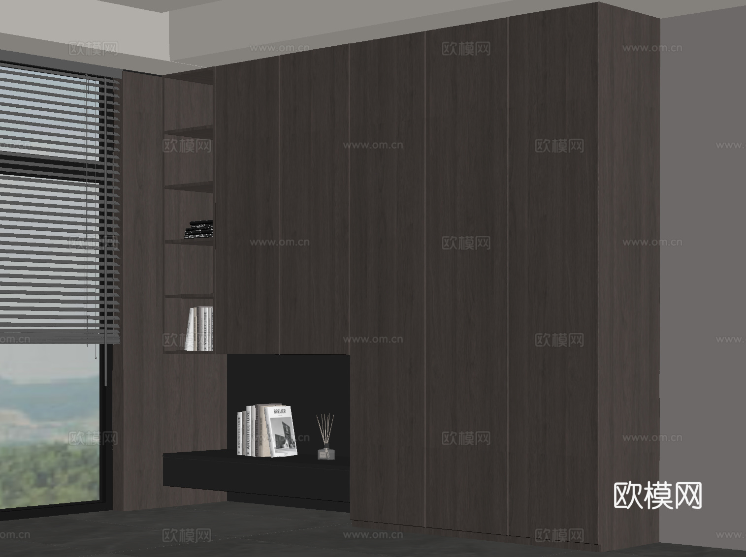 意式衣柜 成品衣柜su模型