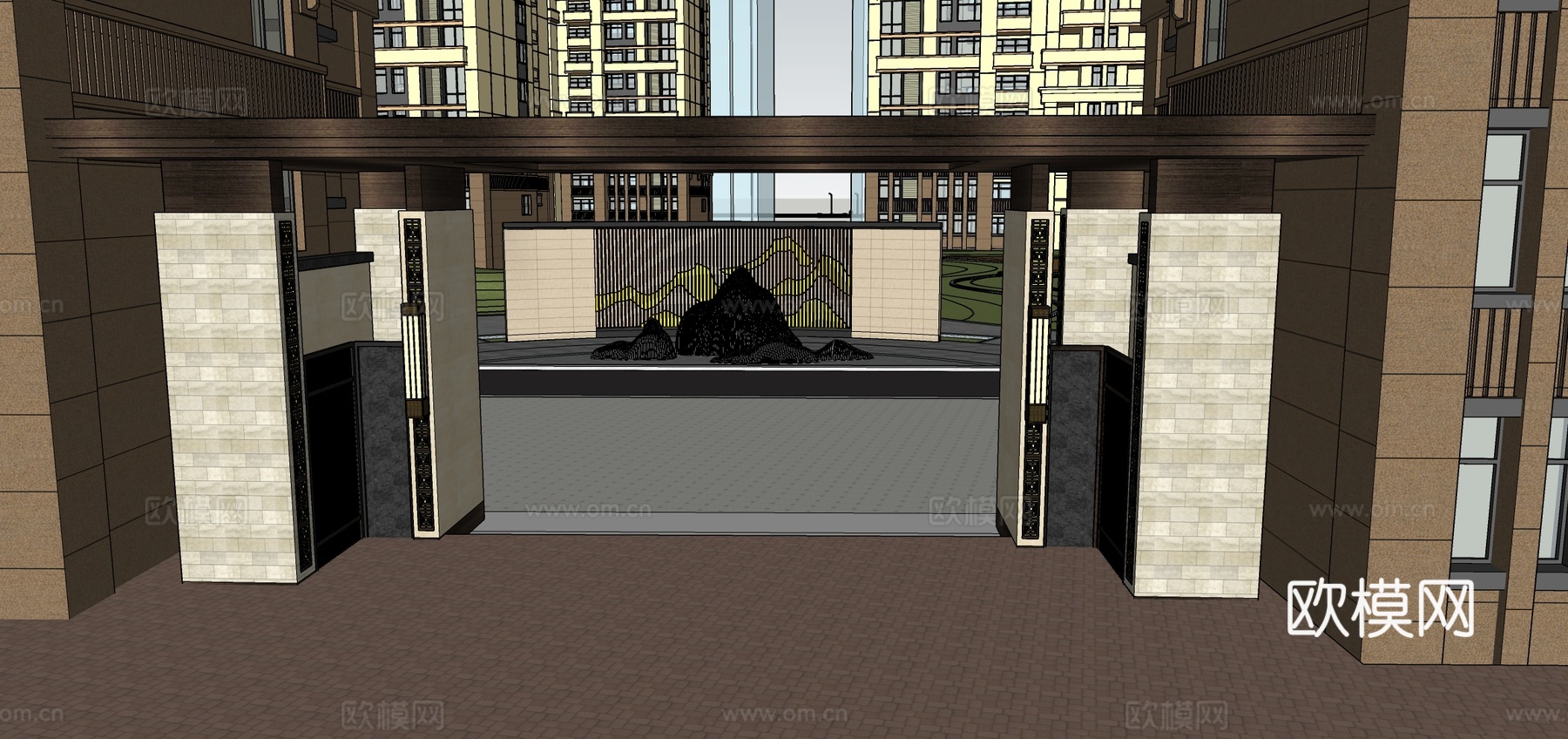 住宅景观 新中式  景观设计   毕业设计 风景园林su模型