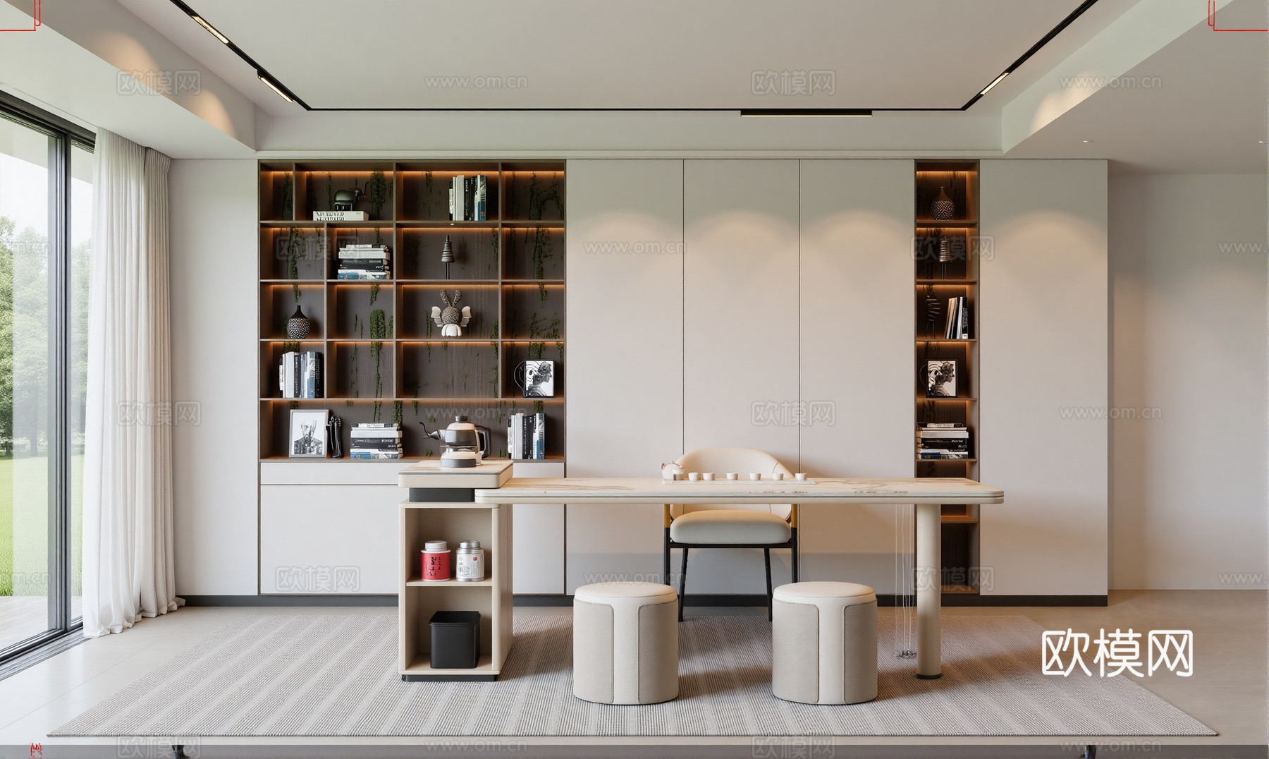 现代网红茶室su模型