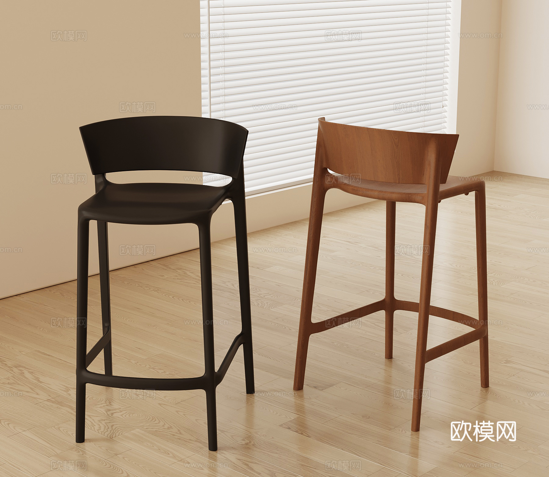 法式中古吧椅 吧凳su模型