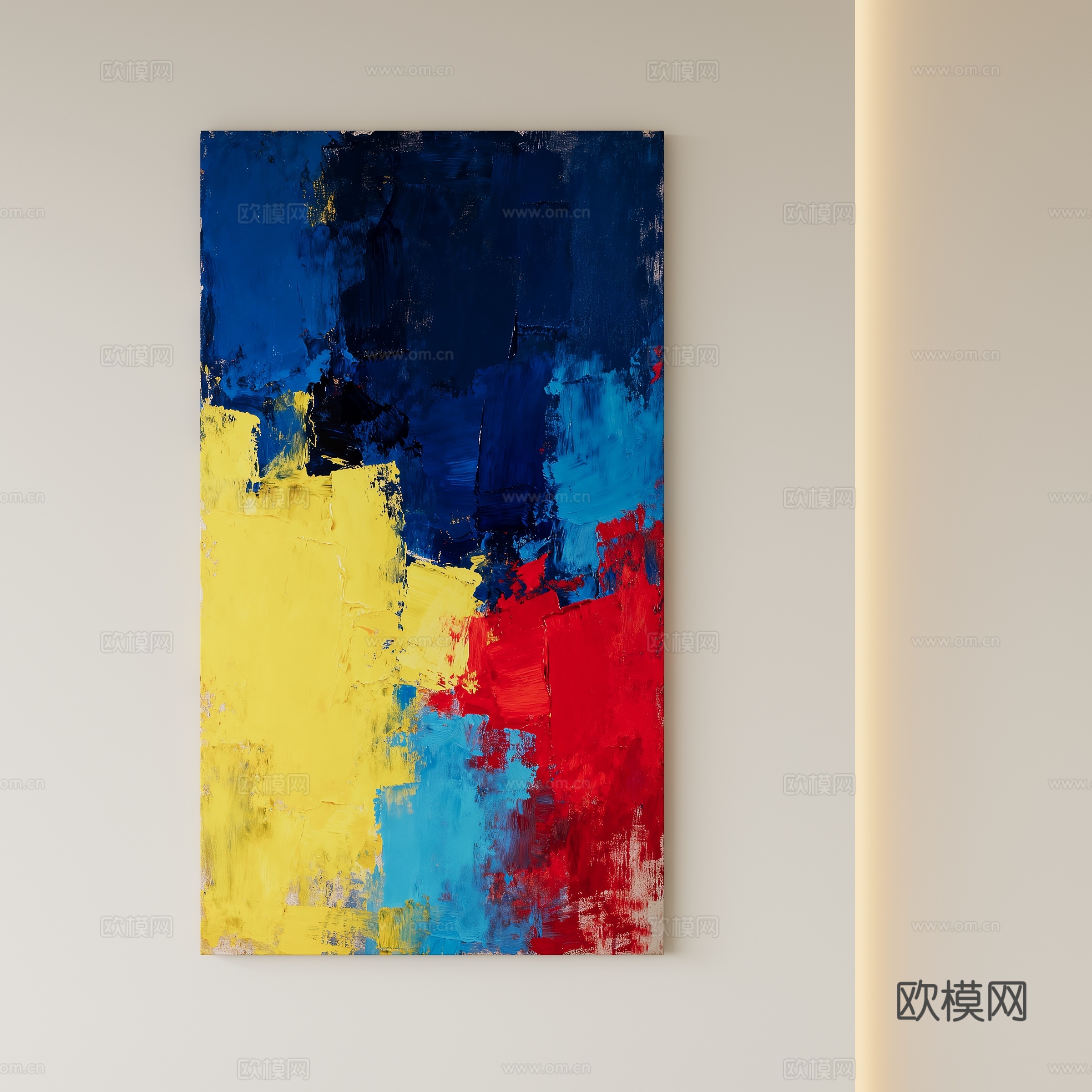 现代抽象油画装饰画su模型