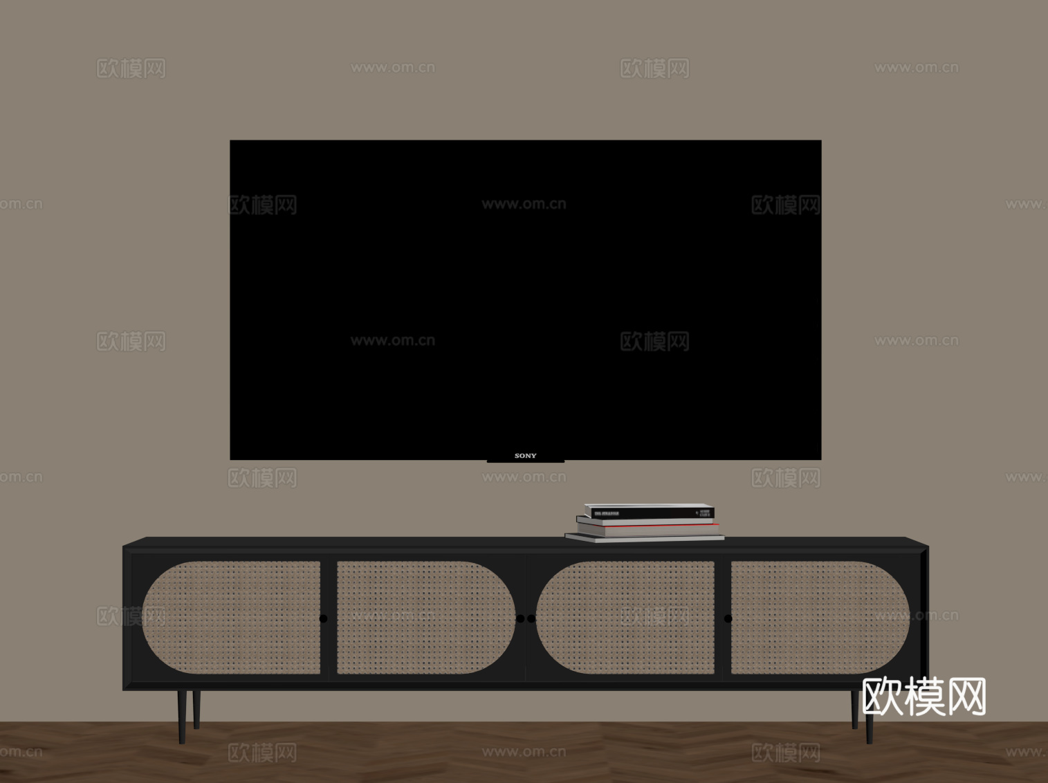法式复古电视柜su模型