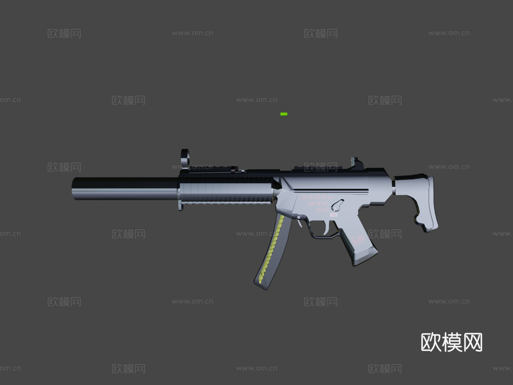 MP5隐秘型1射击动画3d模型下载（渲染图8）