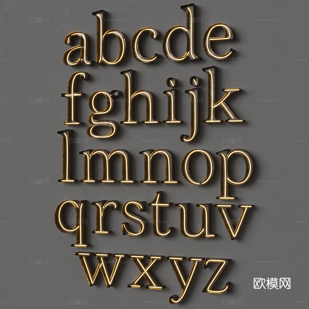 STEEL LED LETTE3d模型