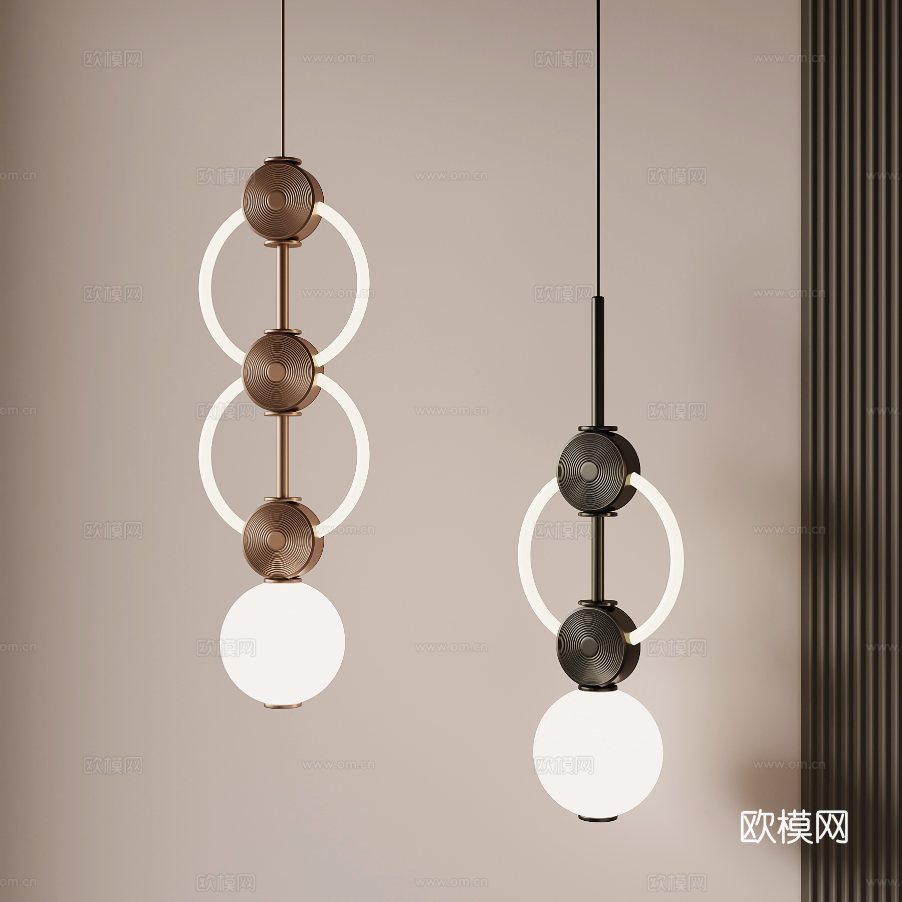 现代意式吊灯 球形吊灯 鱼线吊灯su模型